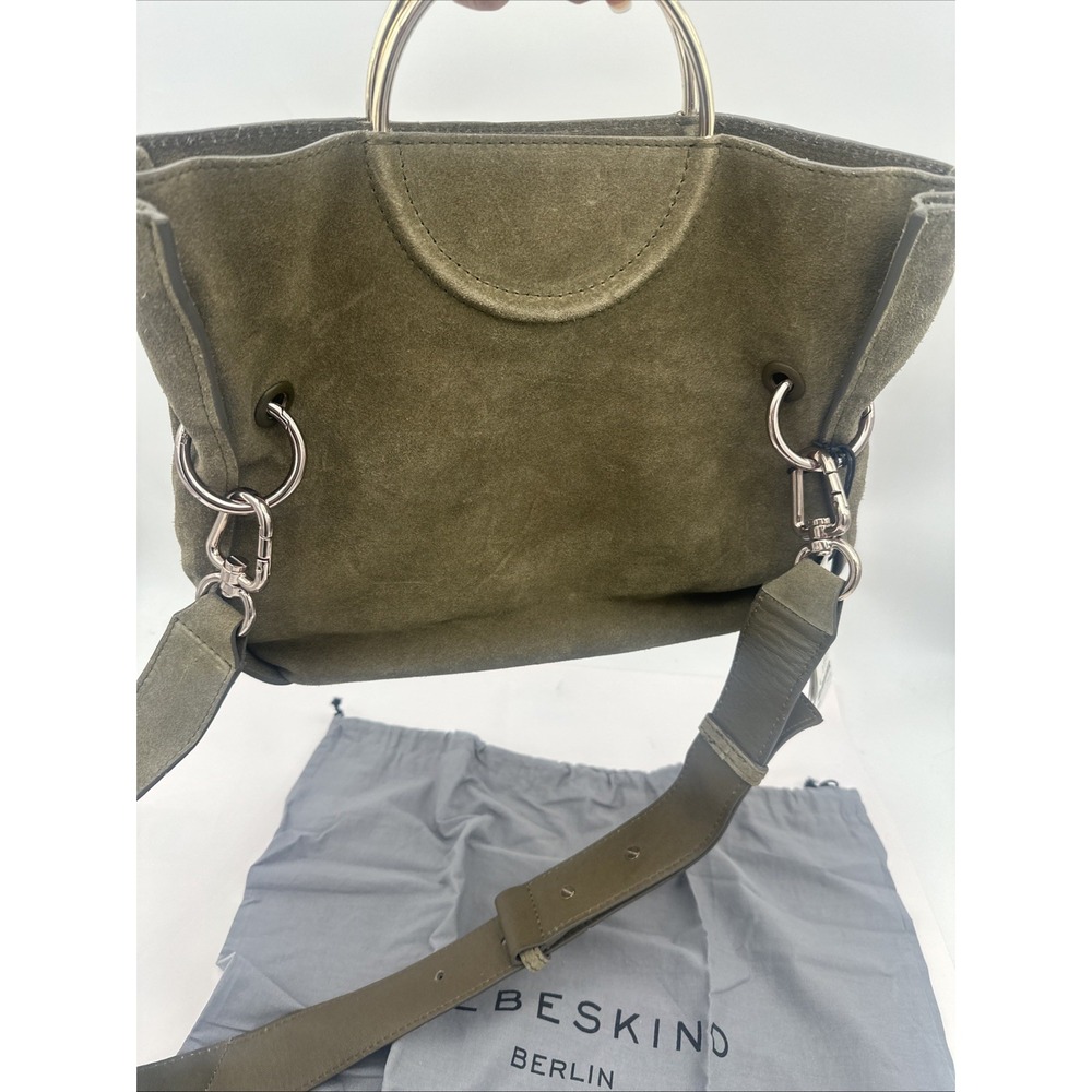 LIEBESKIND Berlin Ravenna Ring bag Dark Olive Green Suede Anthropologie NWT - Picture 4 of 11